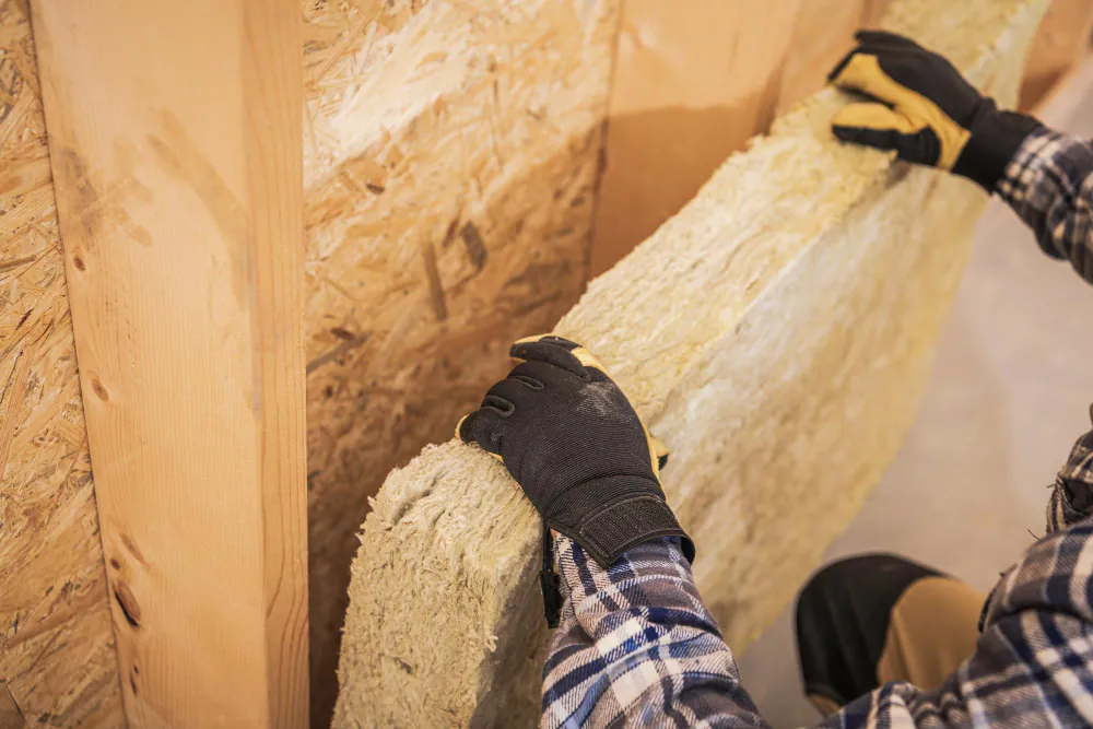 New insulation batts being fitted